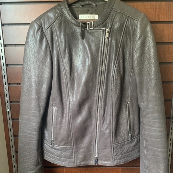 Danier Leather Jackets & Blazers - Danier Leather Madison Dark Grey Jacket sz S